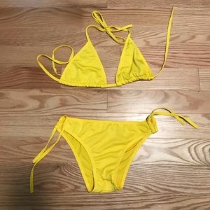 Small yellow string bikini